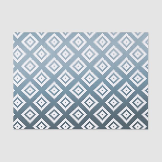 Blauwgroen witte tribal Aztec Tissuepapier (Voorkant)