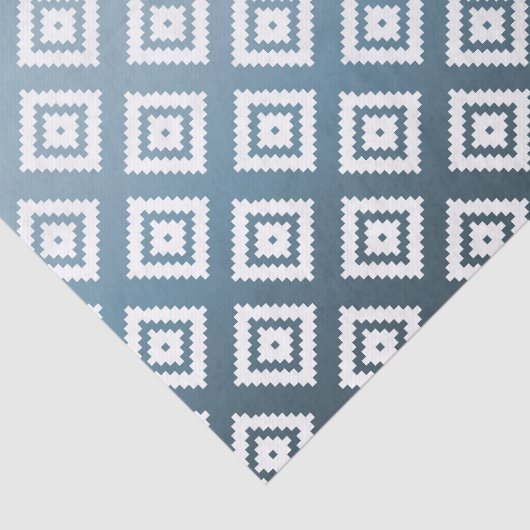 Blauwgroen witte tribal Aztec Tissuepapier (Detail)