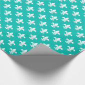 Blauwgroen witte vloerbedekking cadeaupapier (Hoek)