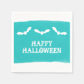 Blauwgroen witte Waterverf vleermuizen Halloween Servet (Voorkant)