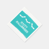 Blauwgroen witte Waterverf vleermuizen Halloween Servet (Hoek)