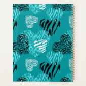 Blauwgroen witte Zebra Afdrukken Hoormonogram Planner (Achterkant)