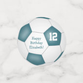 blauwgroen witvoetbalfeest confetti (Kleine voorkant)