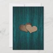 Blauwgroen Wood String Lights Country Barn Wedding Kaart (Achterkant)