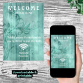 Blauwgroen Wood Vourish Shadows Guest Wifi Passwor Poster