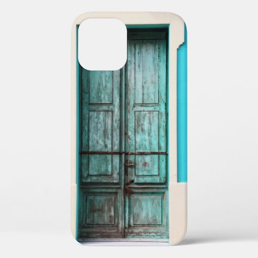 BLAUWGROEN WOODEN DEUR GESLOTEN Case-Mate iPhone CASE (Achterkant)