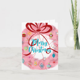 Blauwgroen Wreator Retro Kerstmis Kaart