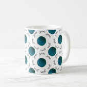 Blauwgroen Yarn Ball Typography Handmade Crafts Koffiemok (Voorkant rechts)