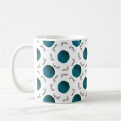 Blauwgroen Yarn Ball Typography Handmade Crafts Koffiemok (Links)