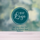 Blauwgroen zakelijke Logo met Promo-tekst Acryl Bord (Neutraal)