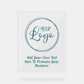 Blauwgroen zakelijke Logo met promotietekst Acryl Bord (Voorkant)