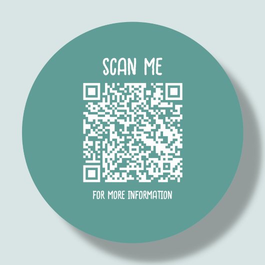 Blauwgroen | Zakelijke QR-code scanbaar Ronde Sticker