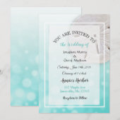 Blauwgroen Zand Dollar Strand Thema Bruiloft Uitno Kaart (Voorkant / Achterkant)