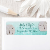 Blauwgroen Zand-dollarbeach Return-adreslabels Etiket (Insitu)