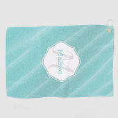 Blauwgroen Zand Ripples - Aangepaste Golfhanddoek (Horizontaal)