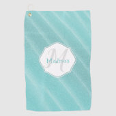 Blauwgroen Zand Ripples - Aangepaste Golfhanddoek (Voorkant)