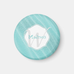 Blauwgroen Zand Ripples Personalized Magnet