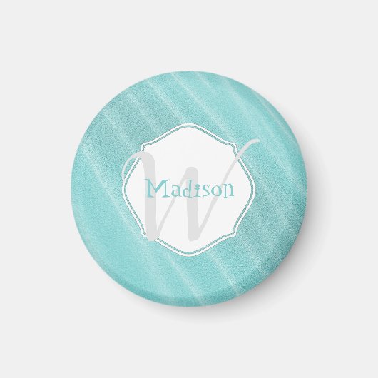 Blauwgroen Zand Ripples Personalized Magnet (Voorkant)