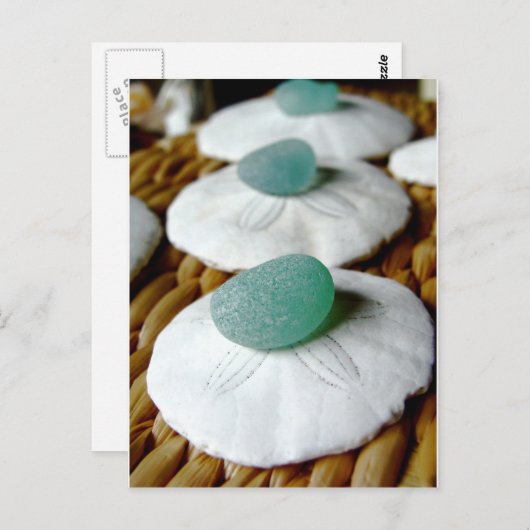 Blauwgroen zand Zee Briefkaart (Voorkant / Achterkant)