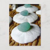 Blauwgroen zand Zee Briefkaart (Voorkant)