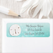 Blauwgroen Zanddollarstrand Etiket (Insitu)