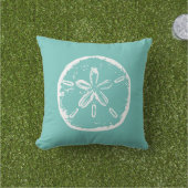 Blauwgroen zandstrand in de buitenlucht buitenkussen (Gras)