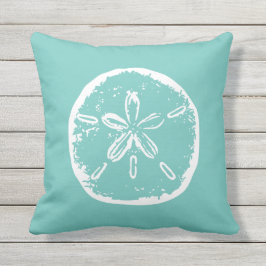 Blauwgroen zandstrand in de buitenlucht buitenkussen