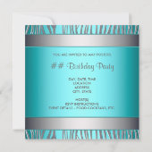 Blauwgroen Zebra Een willekeurig nummer Brithday I Kaart (Achterkant)