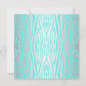 Blauwgroen Zebra High Heels Quinceanera 15e Partij Kaart (Achterkant)