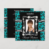 Blauwgroen Zebra Lopard Sweet Sixteen 16 Black Whi Kaart (Voorkant / Achterkant)