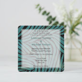 Blauwgroen Zebra Print Bruiloft Kaart (Staand voorkant)