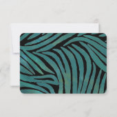 Blauwgroen Zebra Print Bruiloft RSVP (Achterkant)