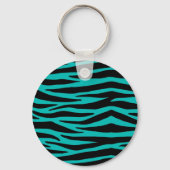 Blauwgroen Zebra Sleutelhanger (Voorkant)