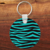 Blauwgroen Zebra Sleutelhanger (Voorkant)