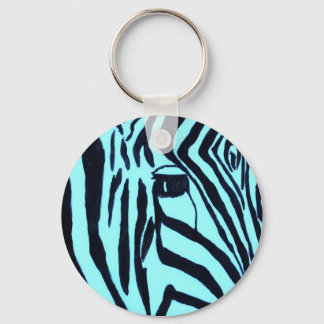 Blauwgroen Zebra Sleutelhanger