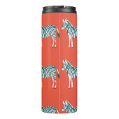 Blauwgroen Zebra Stripes — Dierafdrukken Thermosbeker (Achterkant)