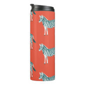 Blauwgroen Zebra Stripes — Dierafdrukken Thermosbeker (Geroteerd rechts)