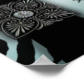 Blauwgroen Zebra zweet-zestienpartijenbanner Poster (Hoek)