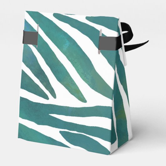 Blauwgroen zebraprint bedankdoosjes (Achterkant)