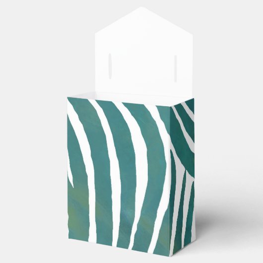 Blauwgroen zebraprint bedankdoosjes (Geopend)