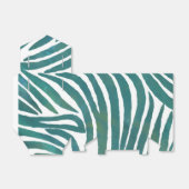 Blauwgroen zebraprint bedankdoosjes (Uitgevouwen)