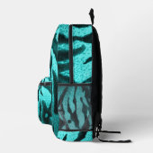 Blauwgroen zebraprint bedrukte rugzak (Rechts)