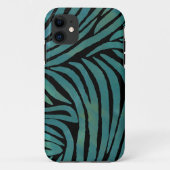 Blauwgroen zebraprint Case-Mate iPhone case (Achterkant)