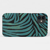 Blauwgroen zebraprint Case-Mate iPhone case (Achterkant (horizontaal))
