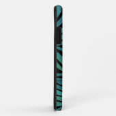 Blauwgroen zebraprint Case-Mate iPhone case (Achterkant/rechts)