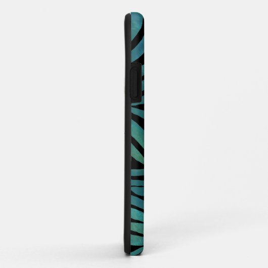 Blauwgroen zebraprint Case-Mate iPhone case (Achterkant/rechts)