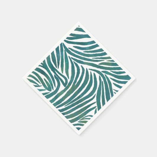 Blauwgroen zebraprint servetten (Hoek)