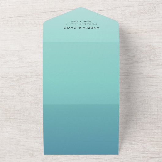 Blauwgroen Zee   Bodenmeer All In One Uitnodiging (Buitenkant)