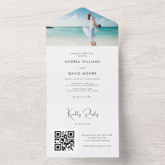 Blauwgroen Zee   Bodenmeer All In One Uitnodiging (Binnen)