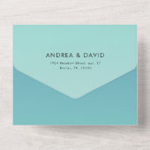 Blauwgroen Zee   Bodenmeer All In One Uitnodiging (Achterkant)